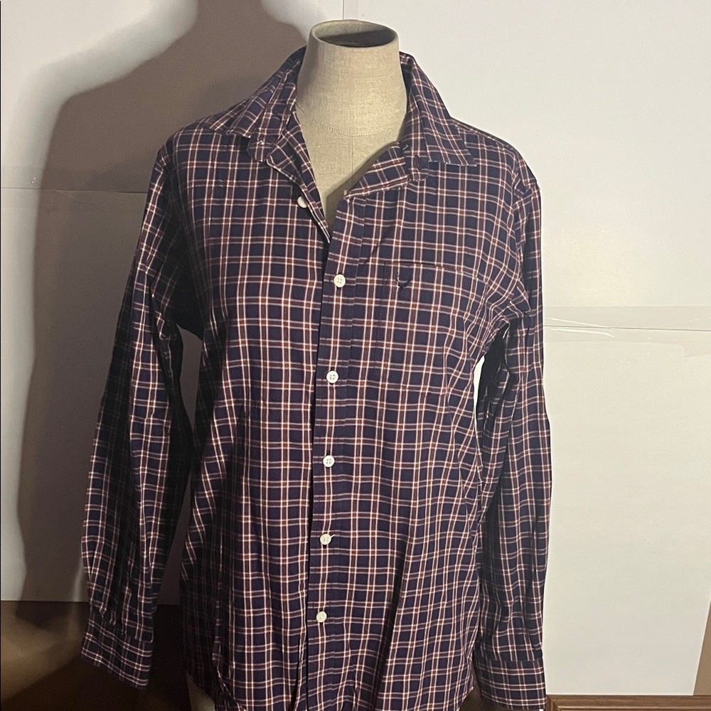 😄Allen Solly plaid long sleeve dress shirt buttons